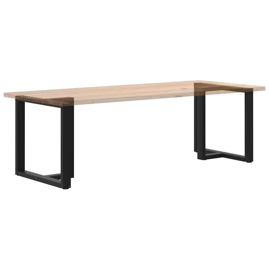Gambe per tavolo da pranzo a forma di T 2 pz nere 70x35x(72-73) cm in acciaio 4013056