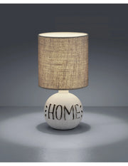 Lampada Da Tavolo Esna Ceramica "HOME" E Paralume Cappuccino Ø16 cm Trio Lighting