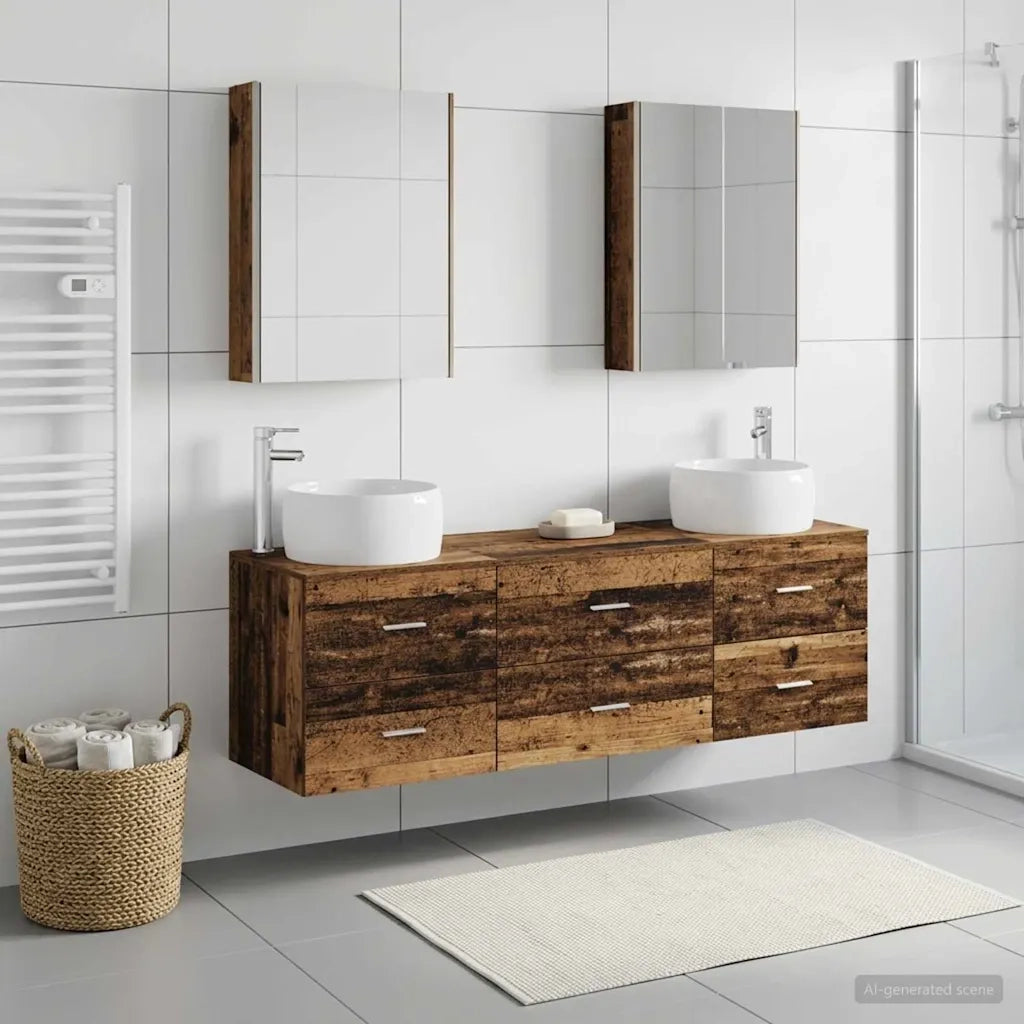Set di mobili per il bagno 5 pcs Legno antico 3407013