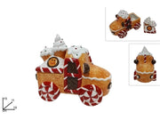 Barattolo Decorativo Natalizio Decoro Biscotto Camioncino 15 x 19 cm