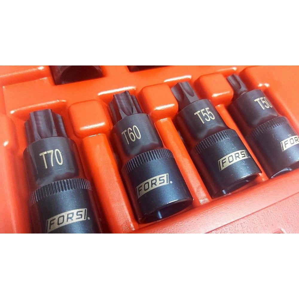 Trade Shop - Kit 26 Pz Inserti Inserto Torx Chiavi Bussola 1/2 Lunghe Auto Meccanico Fs-43612 -