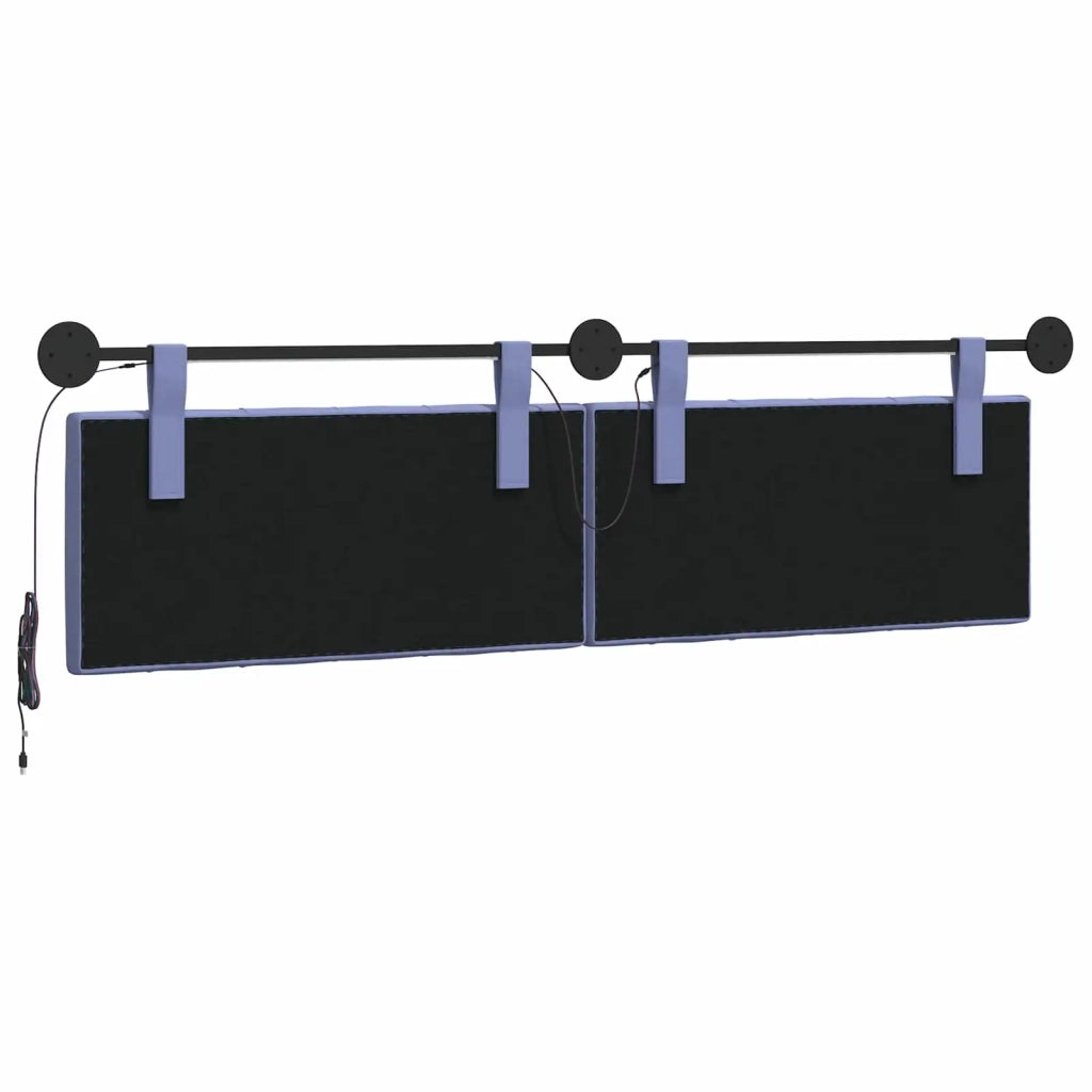 Testiera sospesa Con luce LED Blu jeans Tessuto