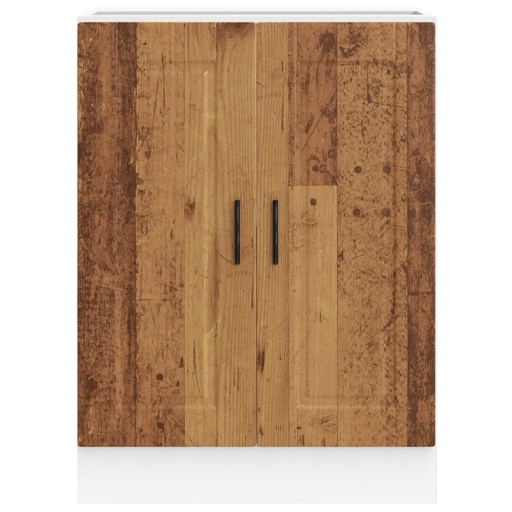 Mobile da cucina Porto con ante contenitore 60 x 46 x 81,5 cm atmosfera pratica e accogliente legno composito finitura effetto legno anticato 02_0050240