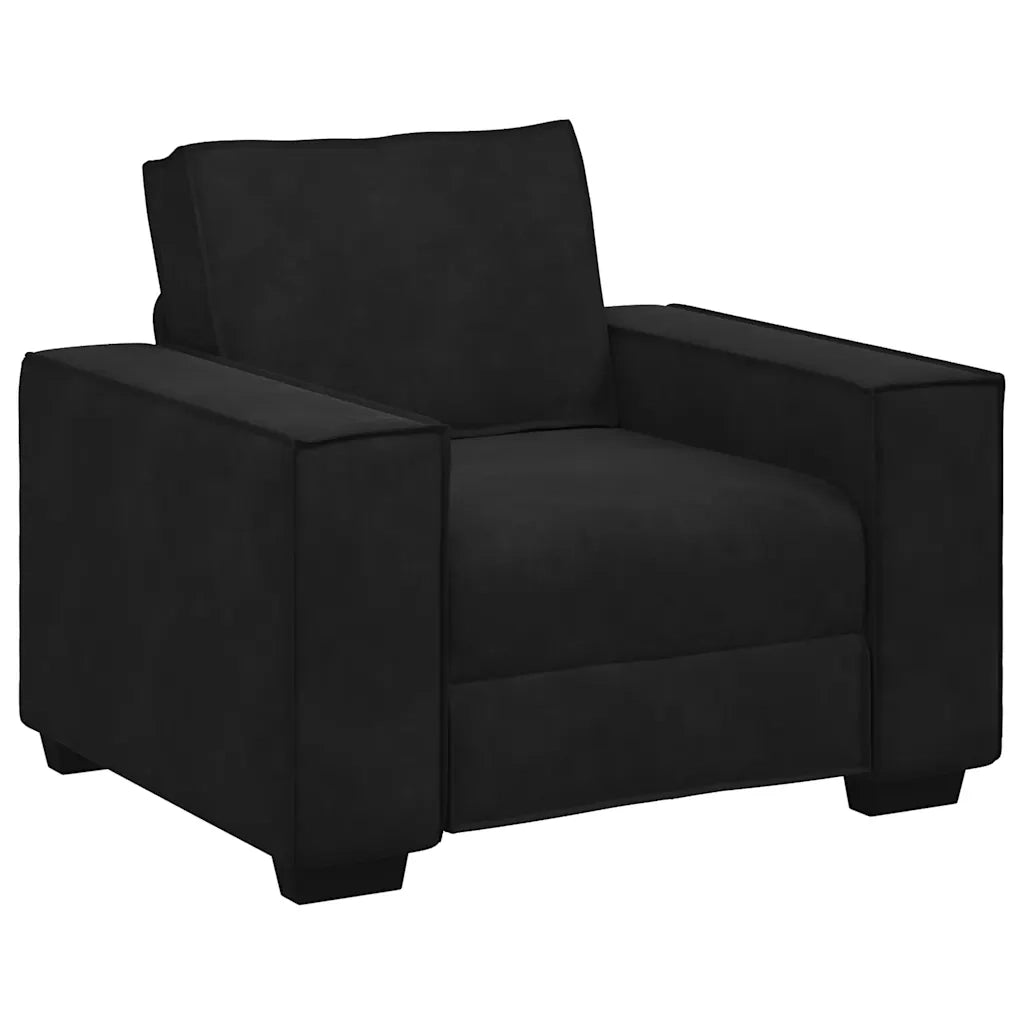 Set di Divani 3 pz con Cuscini Nero in Velluto 3324623