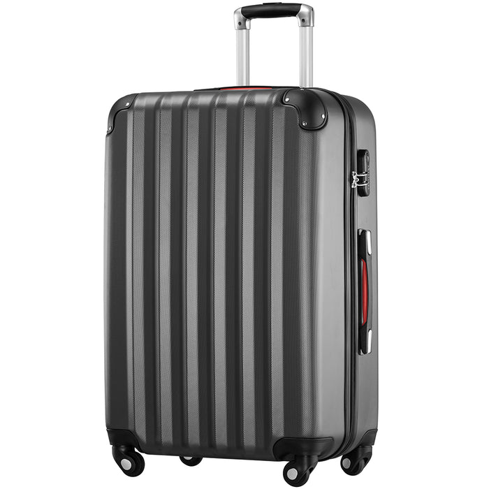 Set 4 Bagagli da Viaggio Trolley Rigido Easy Roll e Beauty Case in ABS Grigio