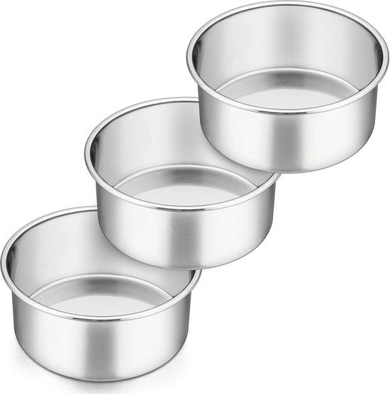 Tazza rotonda 16 cm - set da 3 pezzi - acciaio inossidabile - impermeabile e lavastoviglie