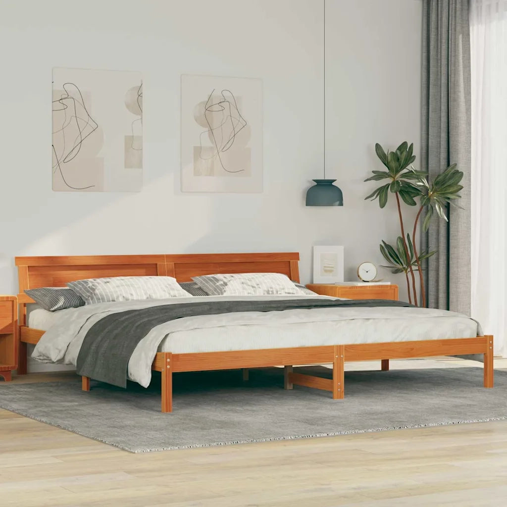 Struttura del letto Marrone cerato 200 x 200 cm Pino massello 3385747