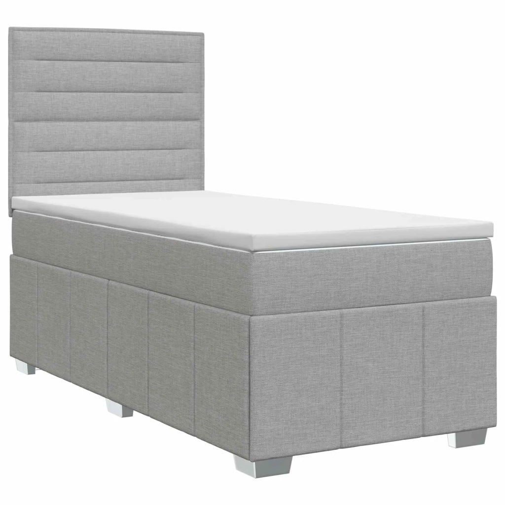Letto box spring con materasso Grigio Chiaro 100 x 200 cm 3454064