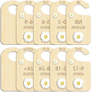 Organizzatore in legno appeso per la nursery con 10 fiori - Divisori di cassetti riciclabili per neonati e bambini piccoli - Disegno unico di tovagliolo in legno a fiori - Decorazione per la nursery - 24 mesi.
