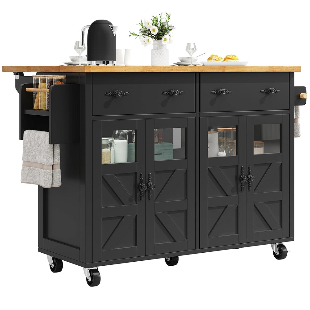Isola cucina premium - Xylo - nero freni scomparti regolabili
