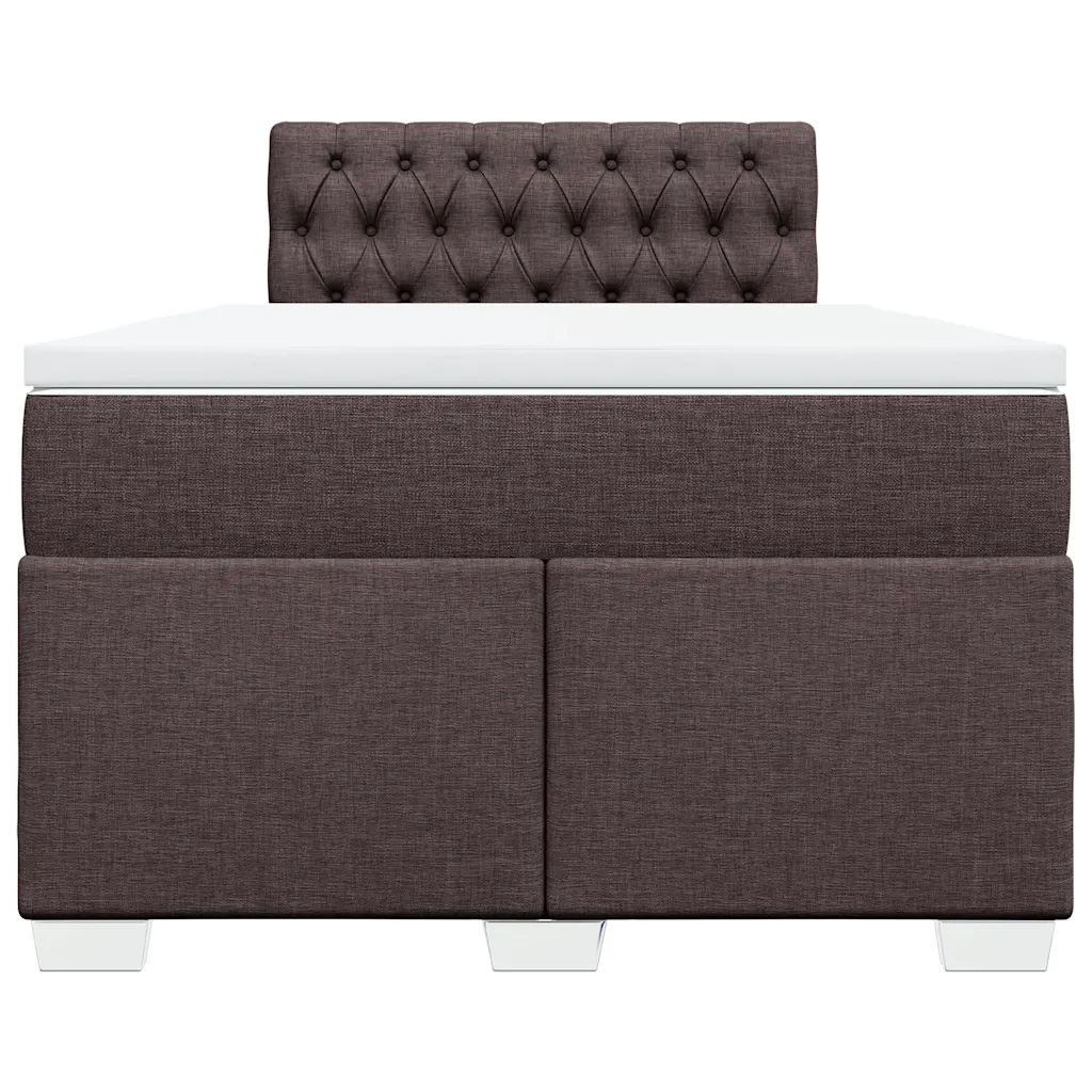 Giroletto a Molle con Materasso Marrone Scuro 120x190cm Tessuto