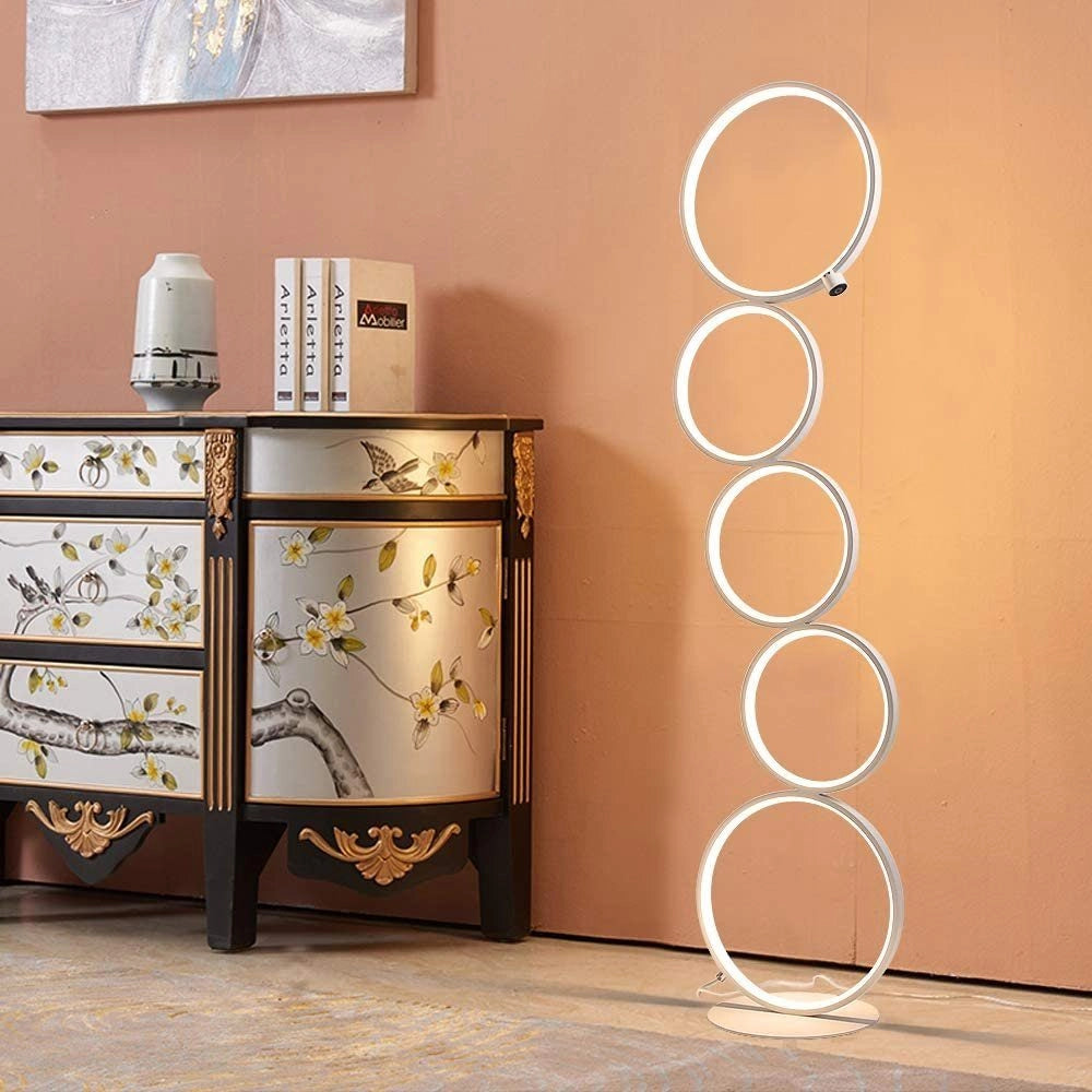 ZMH Lampada da terra 33W dimmerabile 3000K interruttore sfioramento per soggiorno