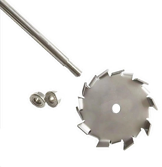 Sega a Spazzola per Vernici - Manicotto in Acciaio Inox - Tipo Denti - Manico da 25cm - Piastre Rotonda - Frantumatore - 304 Acciaio Inossidabile