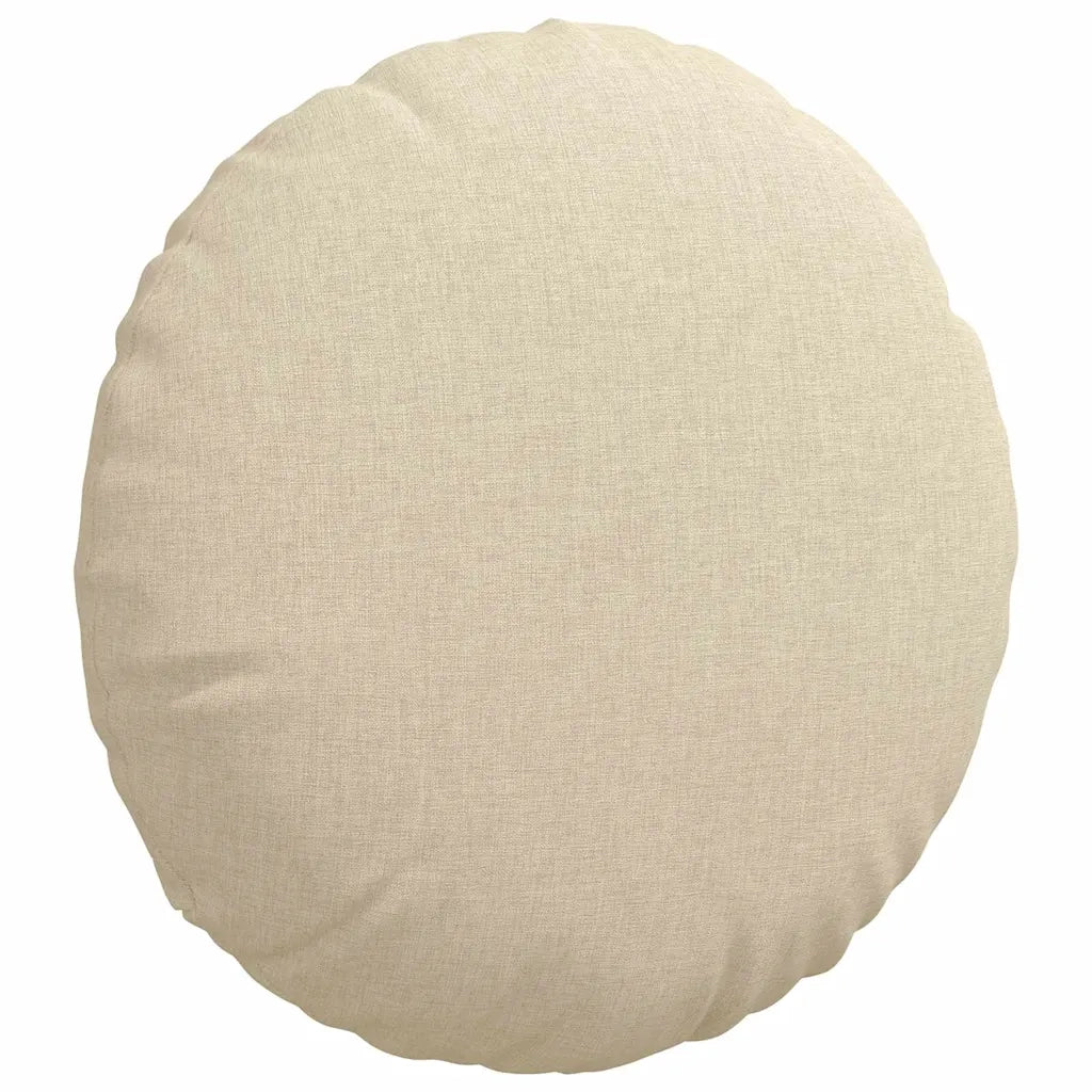 Cuscini per Seduta 2 pcs Crema Ø40 x 13 cm Tessuto