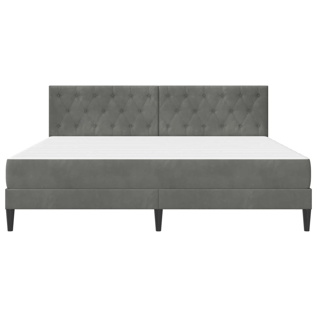 Struttura letto con materasso Grigio scuro 180 x 200 cm Velluto