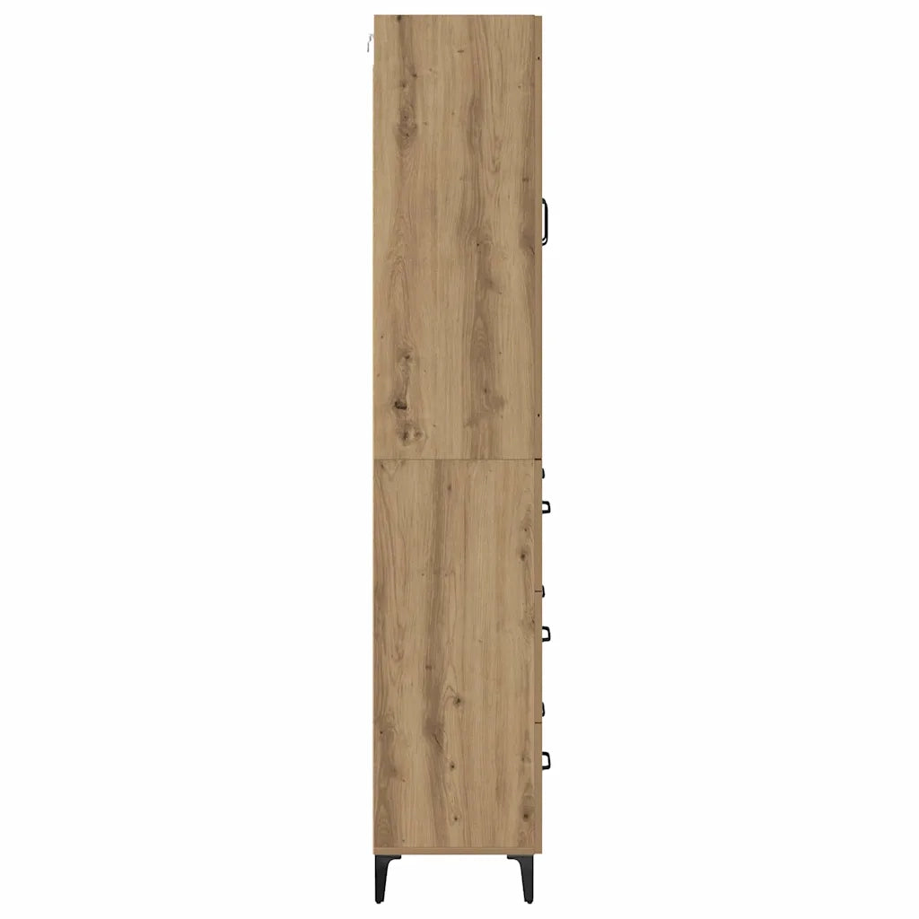 Credenza | Madia | Buffet da pranzo | Armadio da pranzo con cassetto Rovere artigianale 69,5 x 34 x 180 cm