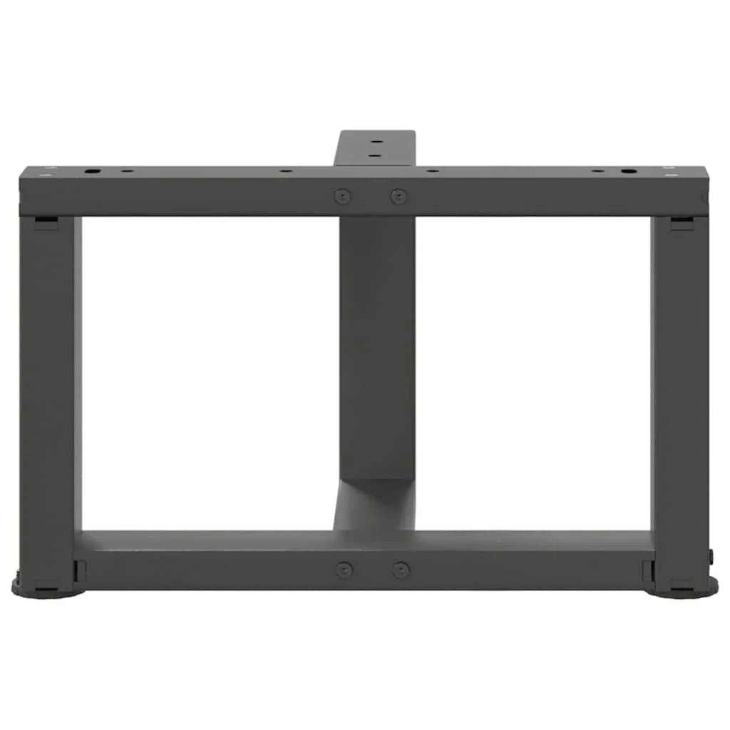Set di 2 gambe per tavolino da caffè a forma di T dal design moderno 50 x 25 x 31 cm con piedini regolabili in acciaio antracite 02_0057280