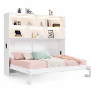 Letto Contenitore 90x200 cm; Letto Singolo - USB; Type-C; Prese; LED; MDF; Bianco