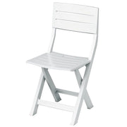 Trade Shop - Set 4 Pz Sedia Sedie Da Giardino Patio Da Esterno Pieghevole Bianco Resina 002235 -
