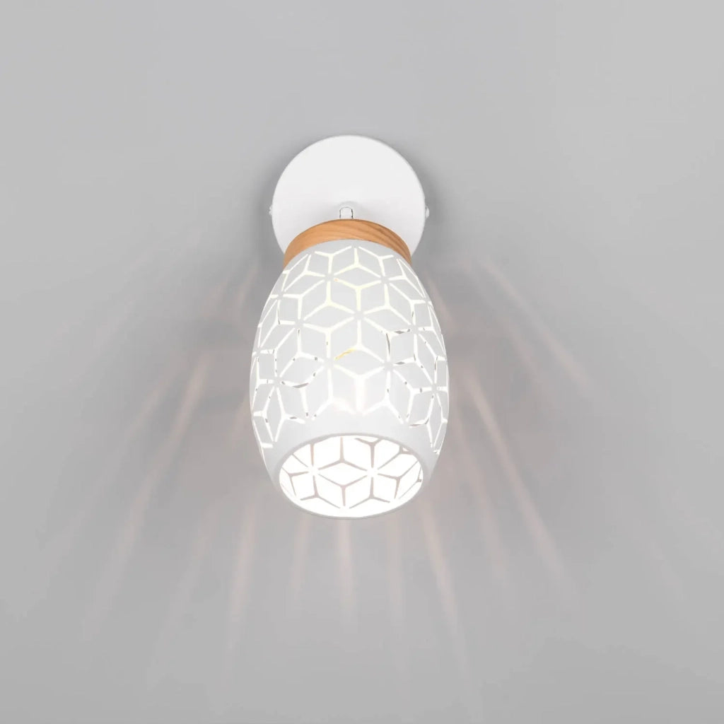 LÚZETE - APPLIQUE DA PARETE 1 LUCE METALLO BIANCO E14 BIRKITA