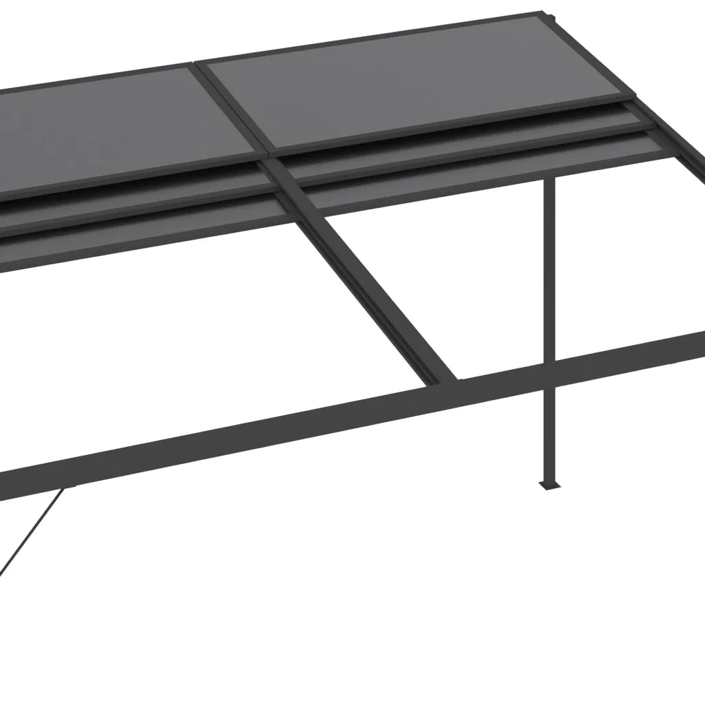 Gazebo con Tetto Antracite 4x3x2,5 m in Alluminio e Acciaio 48605