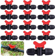 Schakelaar per gocciolamento per tubo di irrigazione PE - 20 pezzi - Fitting di porta con chiusura a spina per filo spinato per tubo di 16 mm - Connettori di tubo con valvola di ritorno per irrigazione di giardino - Regolazione del flusso d'acqua