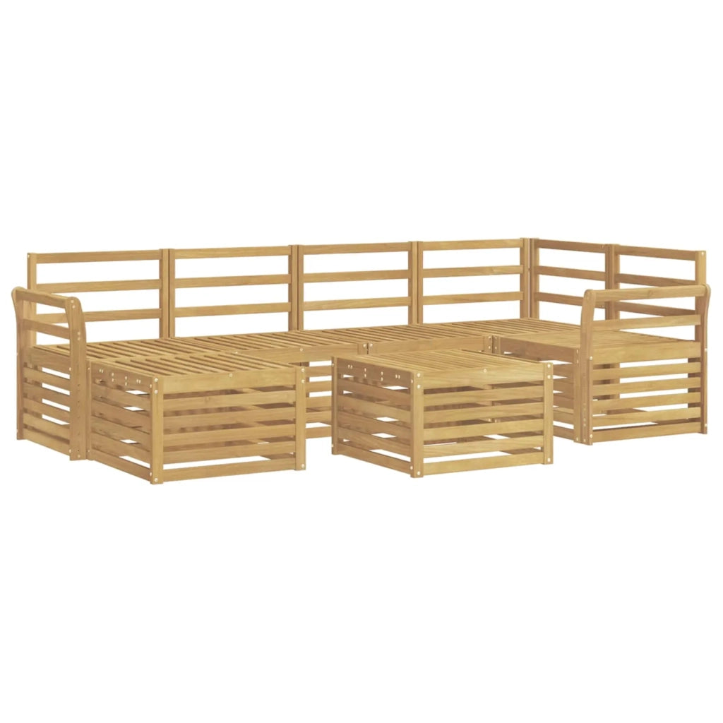 Set di divani da esterno 7 pcs Bianco Poliestere 3392154
