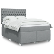 Giroletto a Molle con Materasso Grigio Chiaro 160x200cm Tessuto