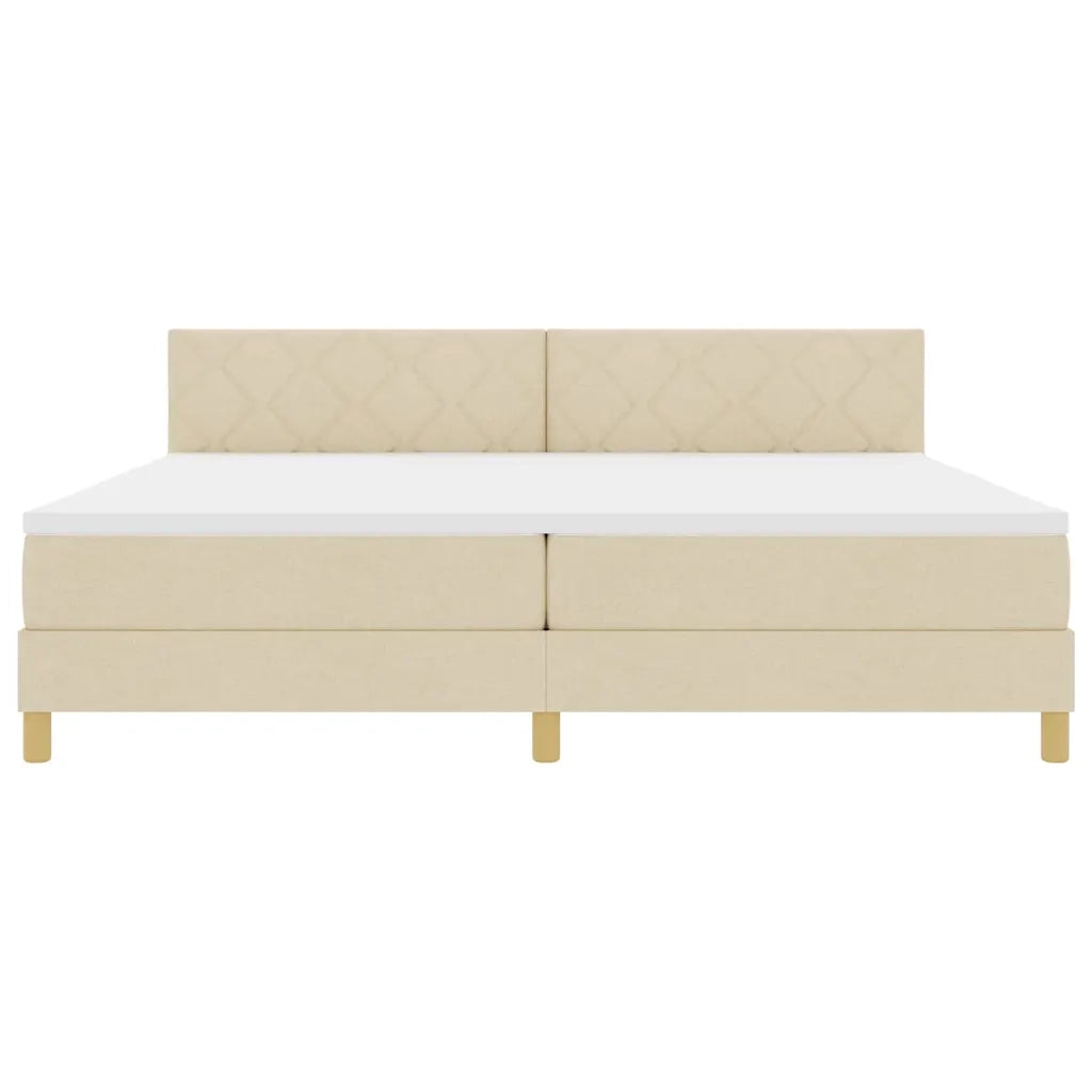 Letto a Sorgente LED con strisce LED Crema 200 x 200 cm Tessuto 3342546