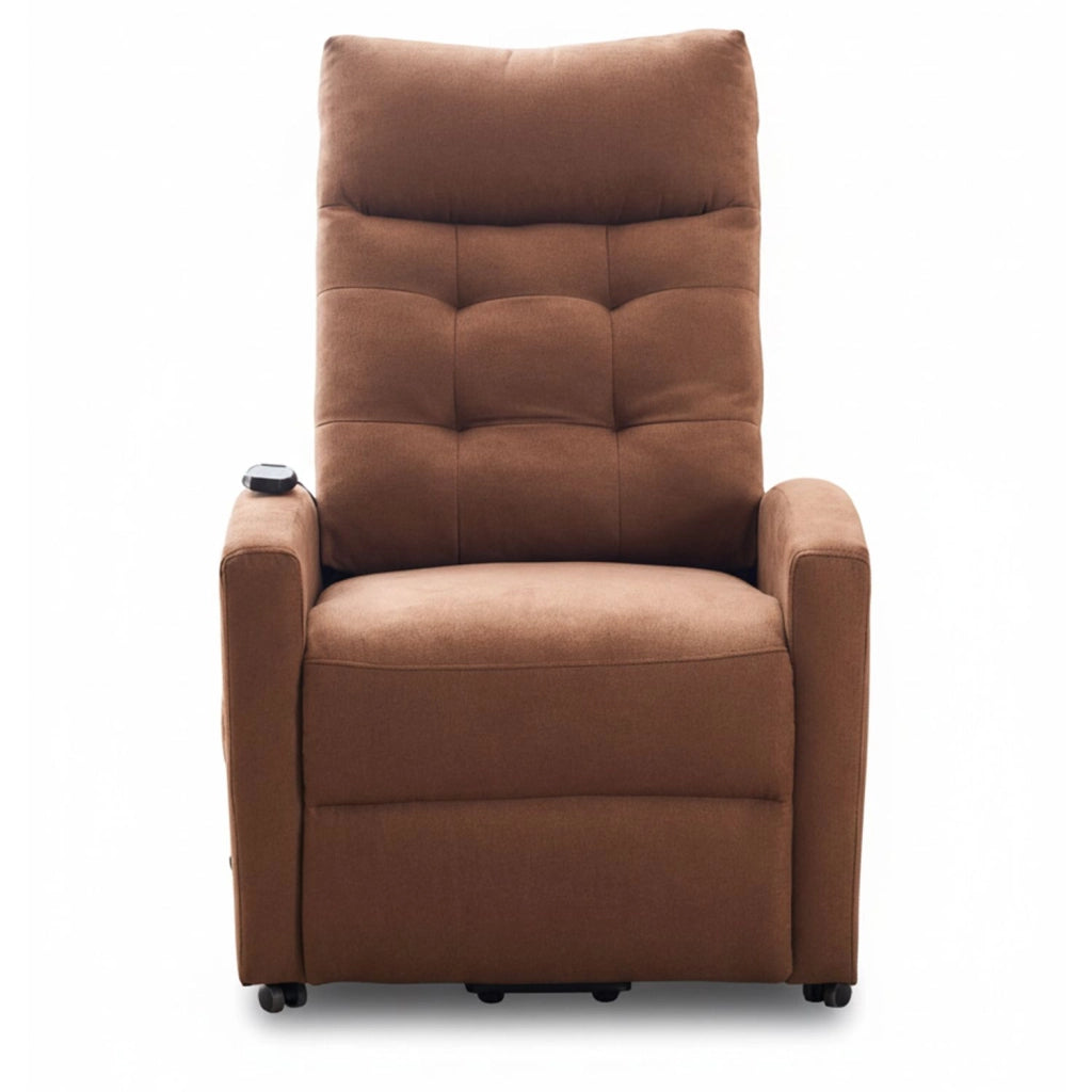 Marvin Poltrona Relax Reclinabile Elettrica con Poggiapiedi Solena, Seduta Ergonomica Massaggiante e Riscaldante Marrone