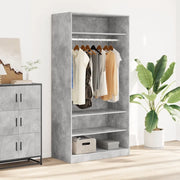 Armadio Grigio Cemento 100x50x200 cm in Legno Multistrato