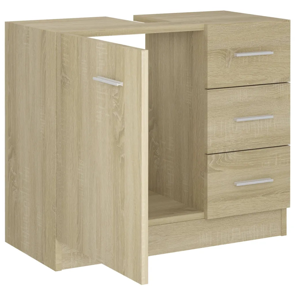 Mobile Sottolavabo-Armadietto da bagno Rovere Sonoma 63x30x54 cm Legno Multistrato