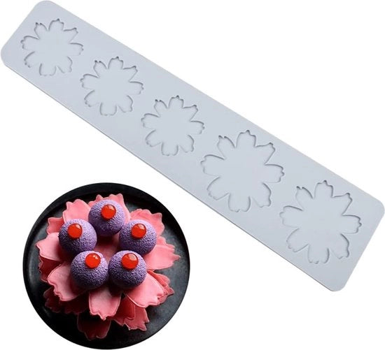 Fondant a forma di rete in silicone, artigianato con zucchero, stampi per funghi, torta commestibile, cucina molecolare, decorazione, 5 fori grande e piccola ciliegia