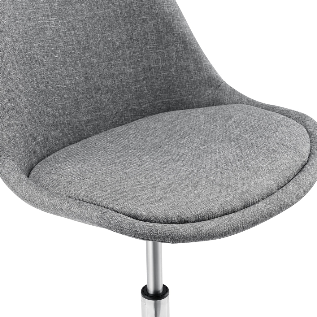 Sedia Girevole da Scrivania Regolabile in Altezza tra 44-54 cm Sedia da Ufficio con 5 Rotelle Seduta Imbottita - Rivestimento in Tessuto Grigio Chiaro