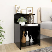 Comodini 2pz Neri 40x35x60 cm in Legno Multistrato 806178