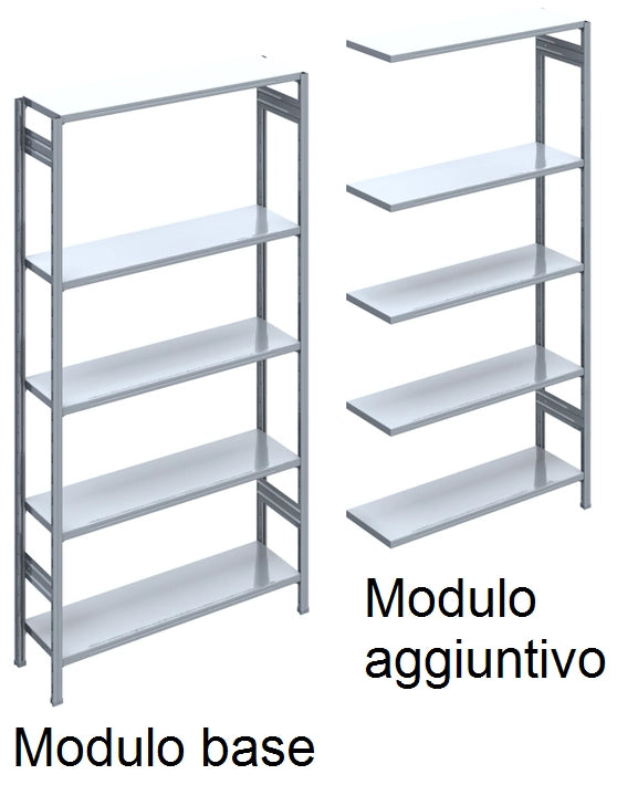 SCAFFALATURA di metallo per magazzino Zincata cm. 91x80x200h