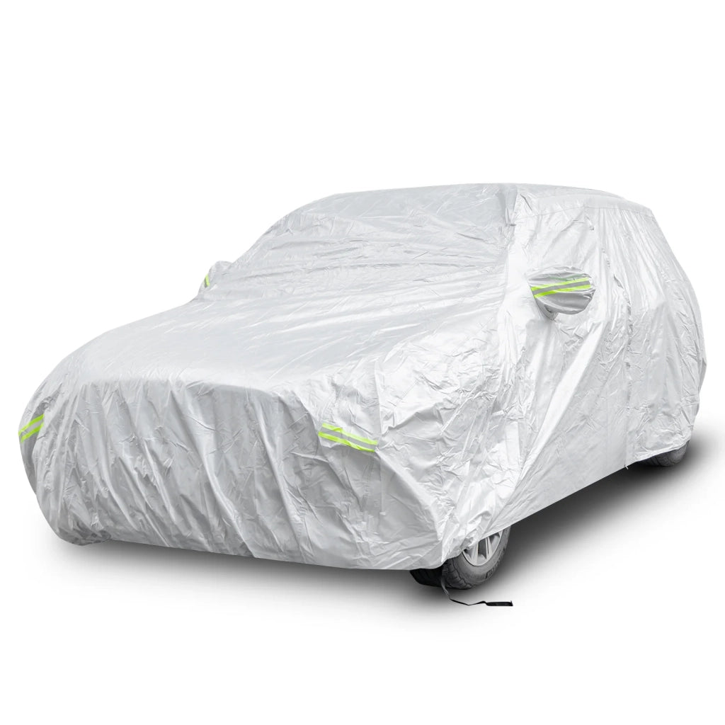 Telo copriauto 492 x 191 x 154 cm resistente alle intemperie e pratico stile moderno alluminio argento 20_0012181