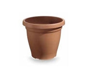 Vaso da esterno tondo in plastica verona Marrone 20 cm