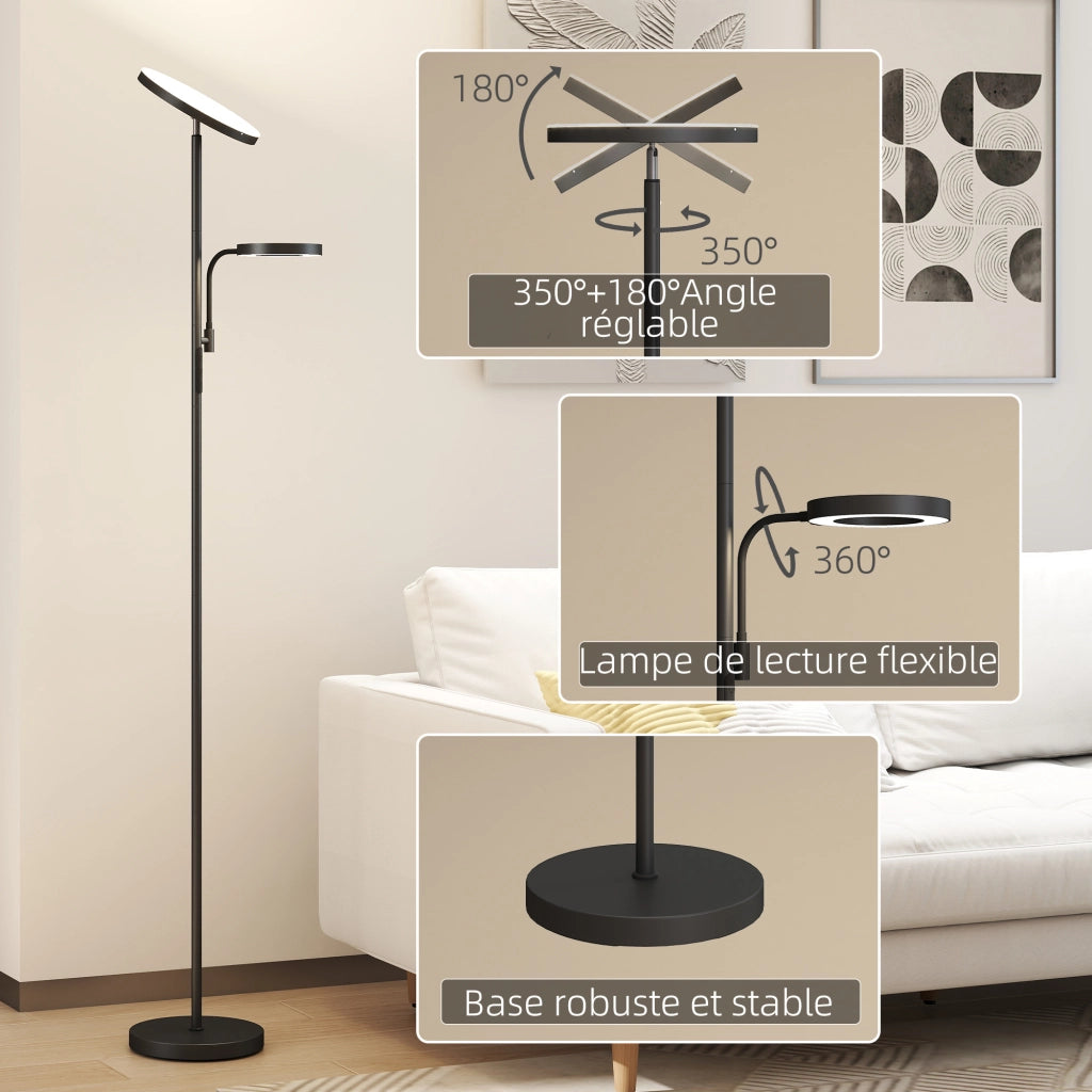 Lampada da terra LED dimmerabile 42W 2700K-6500K ¨C zephmum ¨C 4 colori, telecomando, touch