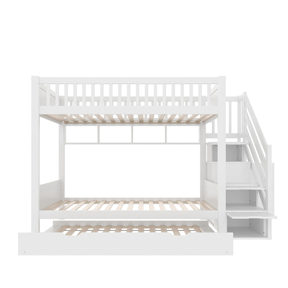 Letto a castello 90x200cm - Xylo - bianco, armadio, ripiani estraibili