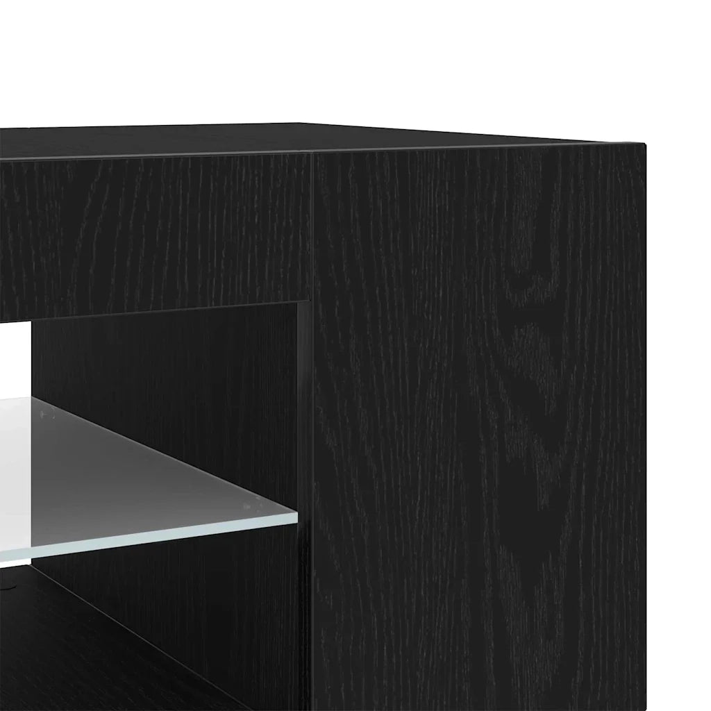 Mobile porta TV rettangolare moderno con pratici ripiani per soggiorno 135 x 39 x 30 cm legno composito nero 02_0051885