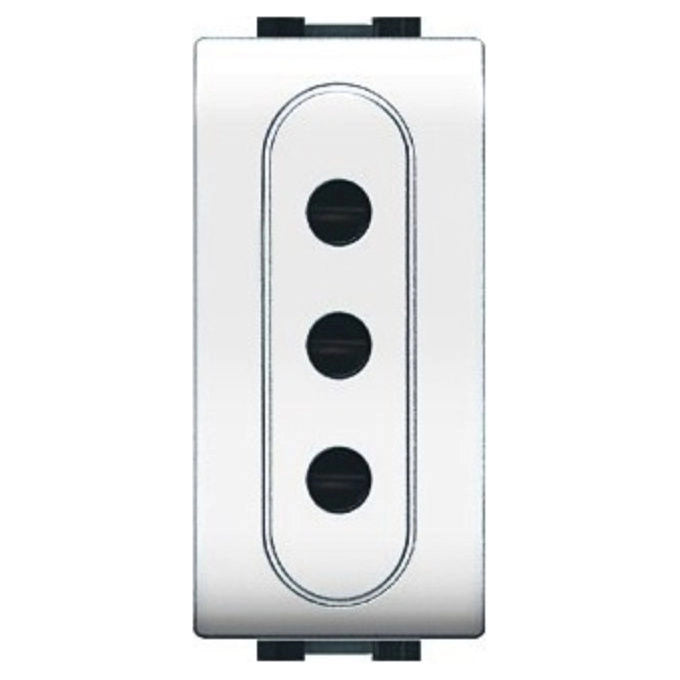 Elettrocanali contenitore precablato ip55, 1 interruttore e 1 presa trivalente, serie mylife, uso interno ed esterno, bianco