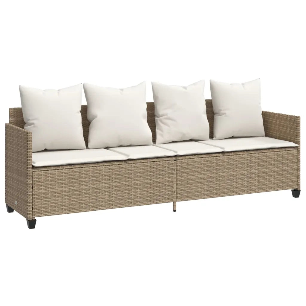 Lettino Prendisole con Cuscini BeigeÂ in Polyrattancod mxl 88138