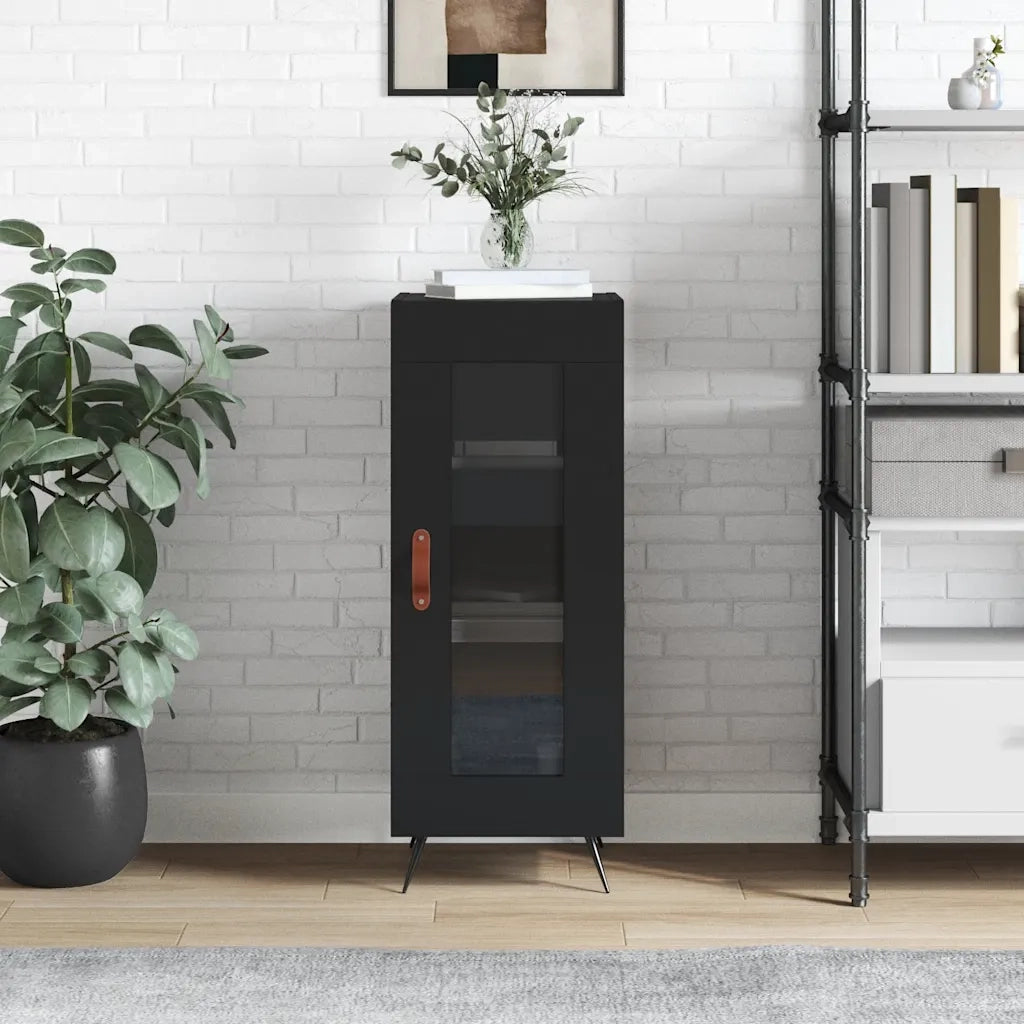 Credenza-Buffet-Armadio da cucina Nero 34,5x34x90 cm in Legno Multistrato 977037
