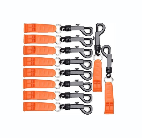 Sistemi di segnalazione d'emergenza 10 pezzi - Flauto d'allarme con alto livello di decibel 180db - Attrezzatura di sicurezza personale - Outdoor - Campeggio - Segnalazione per sopravvivenza
