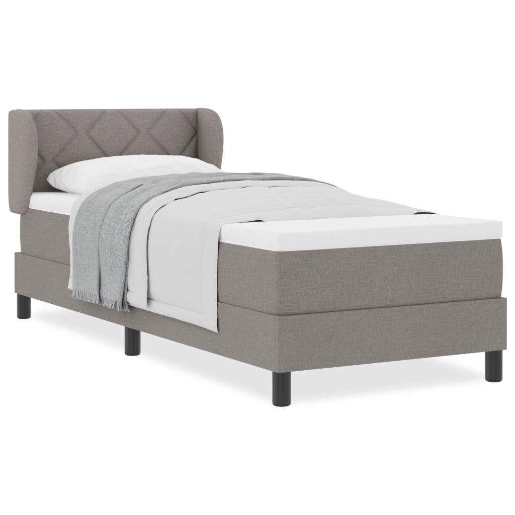 Letto Box Springs con Materasso Tortora 80x200 cm Tessuto