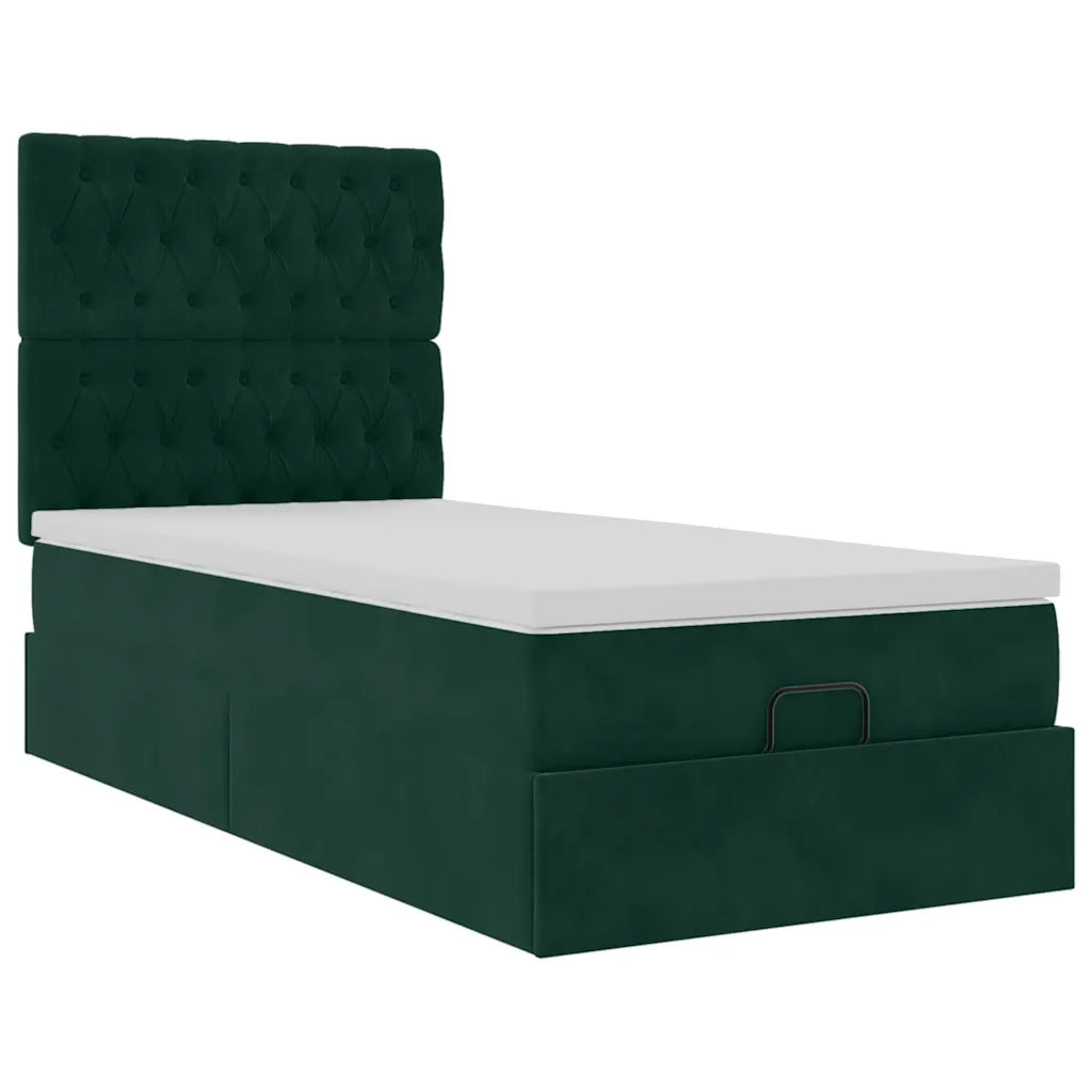 Struttura Letto Pouf con Materassi 80x200 cm Velluto 3313508