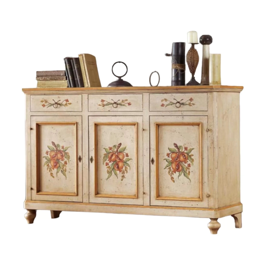 Credenza dipinta a mano provenzale 3 porte 3 cassetti 160x50x102 - Mobili 2G