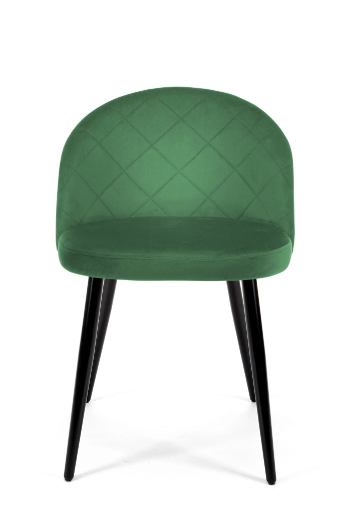 Set di 4 Sedie da Pranzo in Velluto SJ.077 Verde Bottiglia