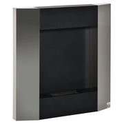 CAMINO BIOETANOLO DA PARETE CON SERBATOIO 0.7L 72X11X72 CM ARGENTO/NERO